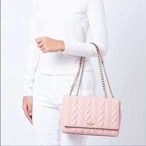 NWT Kate Spade Briar Lane Quilted Peach Puff Bag